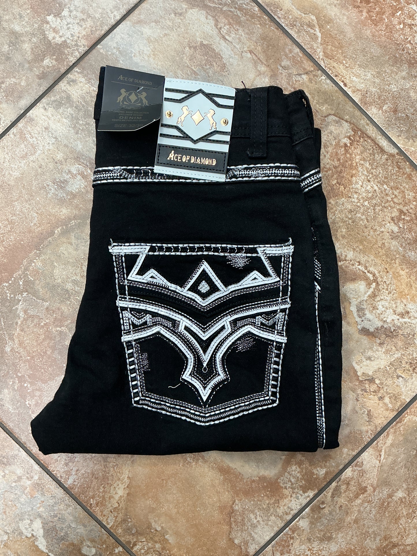 Ace of Diamond black white stitching