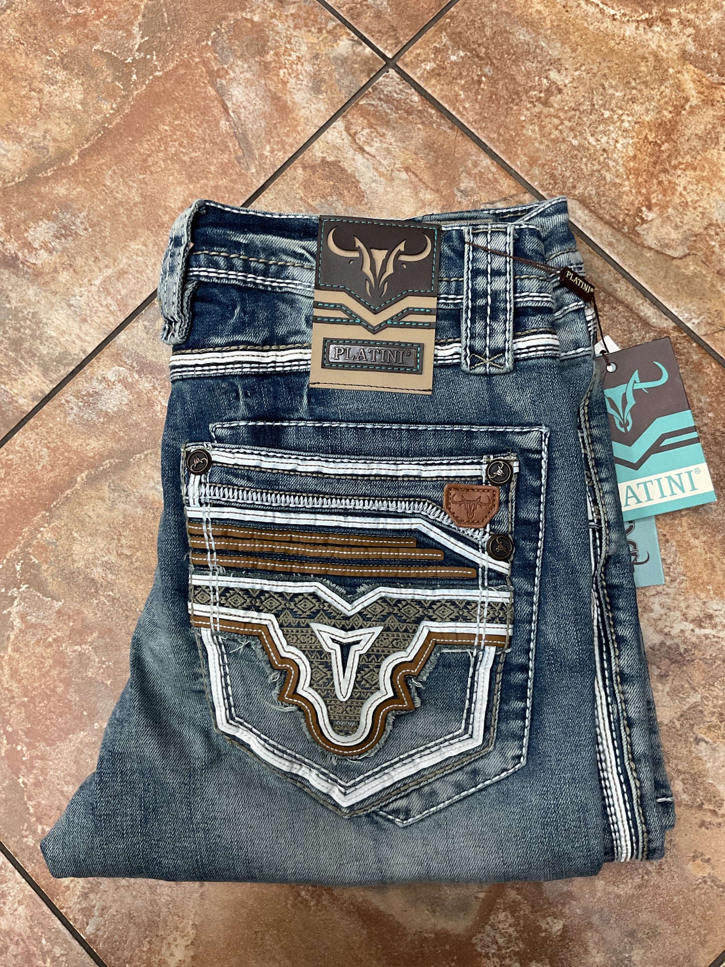 Platini heavy stitch bootcut jeans