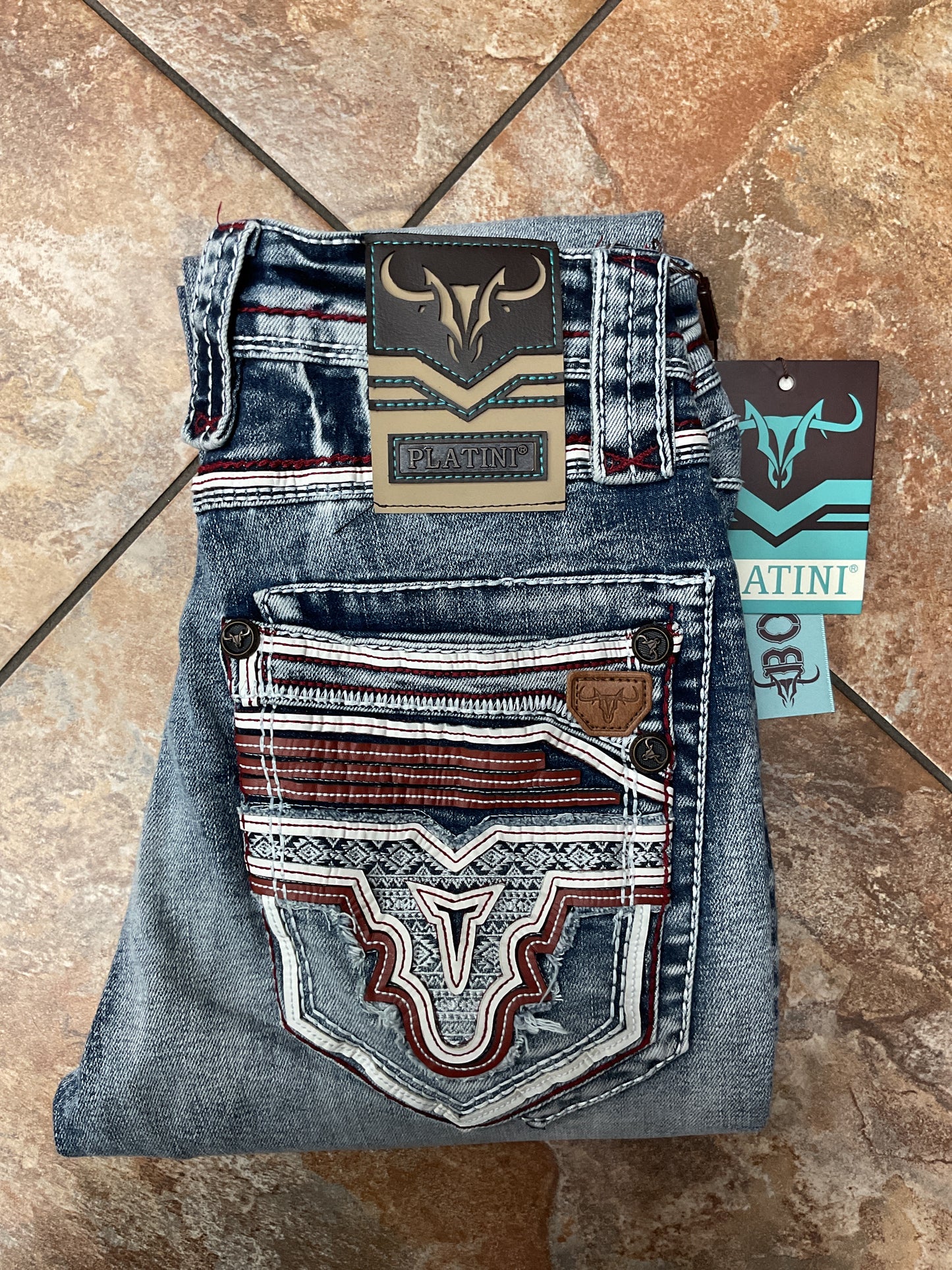 Platini heavy stitch bootcut jeans