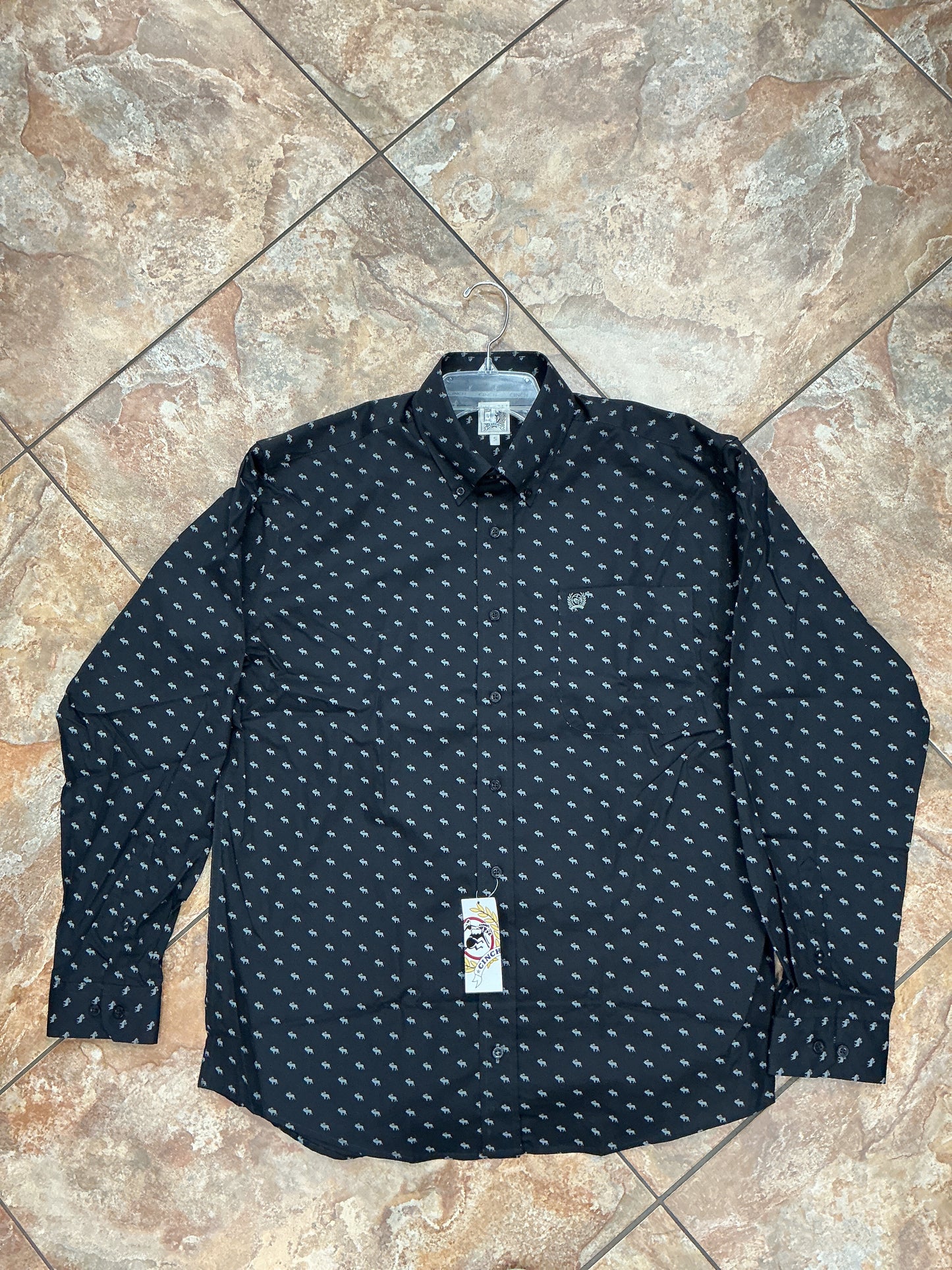 Cinch Men’s LS Black Elk Shirt
