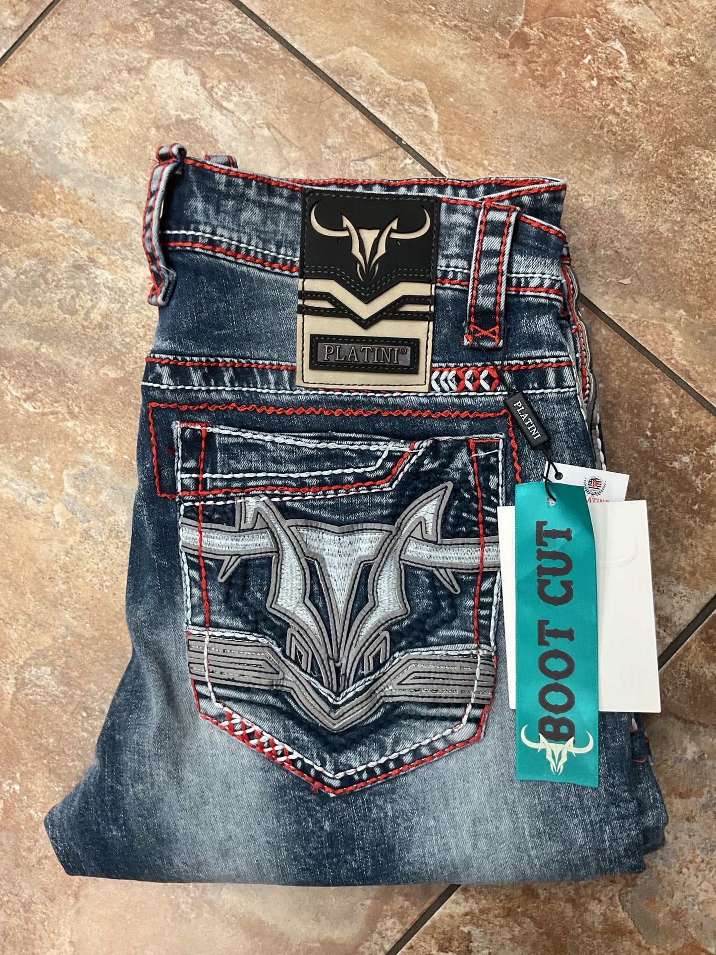 Platini heavy stitch bootcut jeans