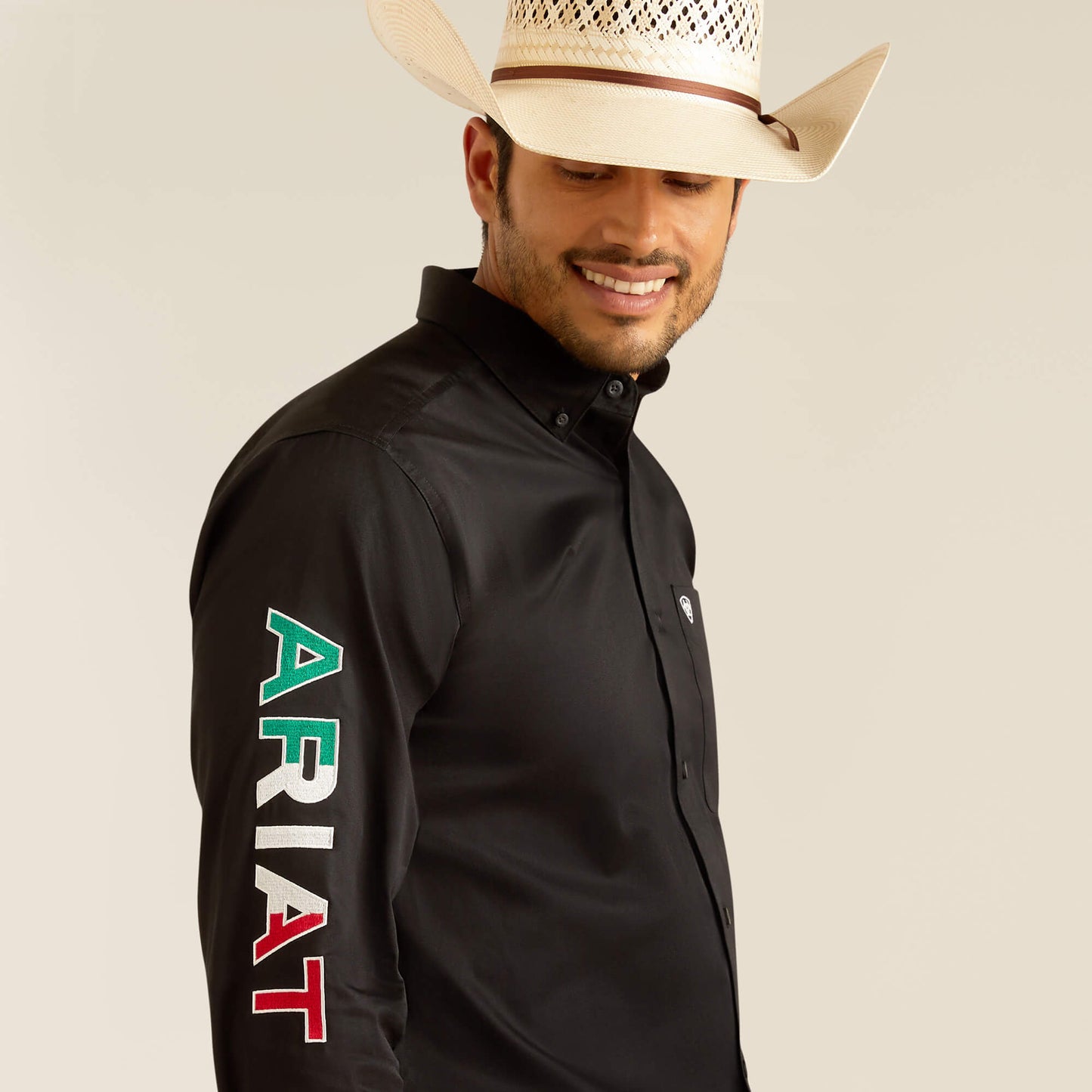 Ariat Team logo Twill Fitted Shirt Black MX