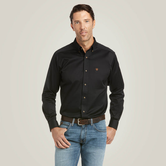 Ariat Solid Twill Fitted Shirt Black