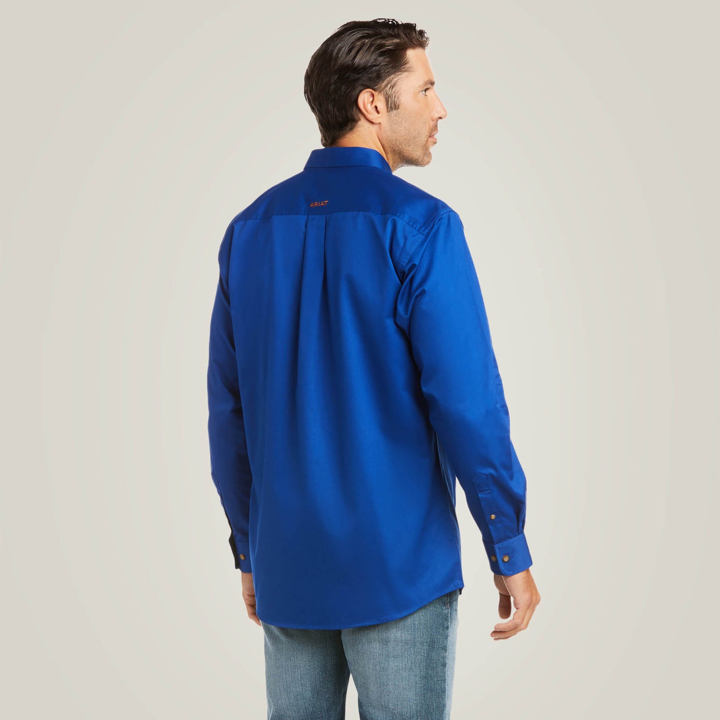 Ariat Solid Twill Fitted Shirt Blue