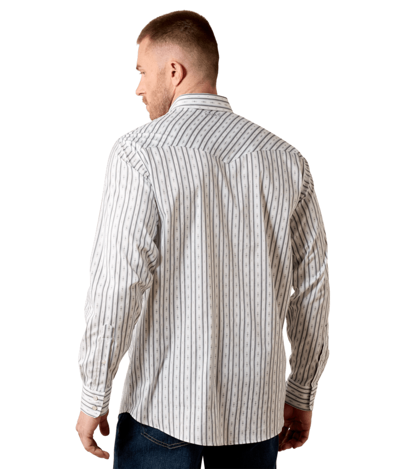Ariat White Geo Stripe Everything Classic Snap Fit Shirt