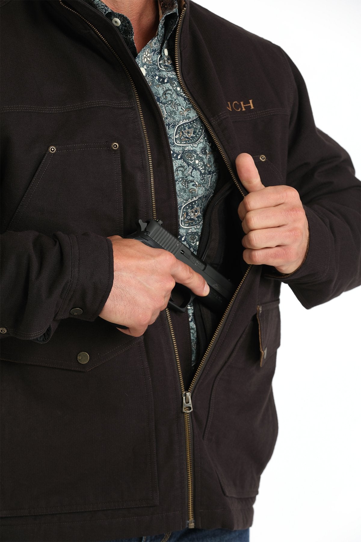 CINCH Men's Concealed Carry Canvas Jacket - Brown