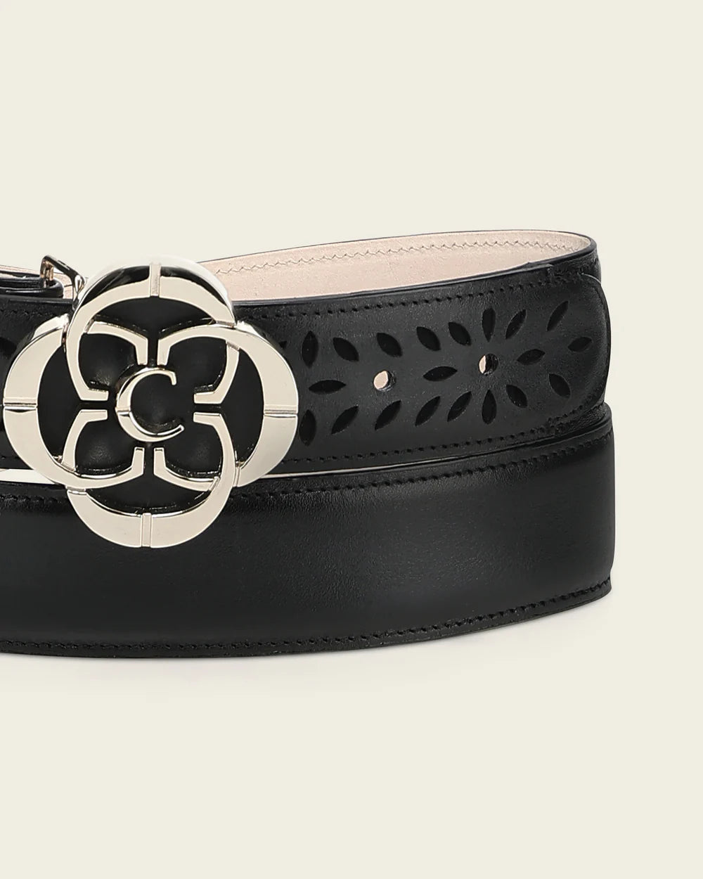 Cuadra Black Belt In Genuine Bovine Leather For Women