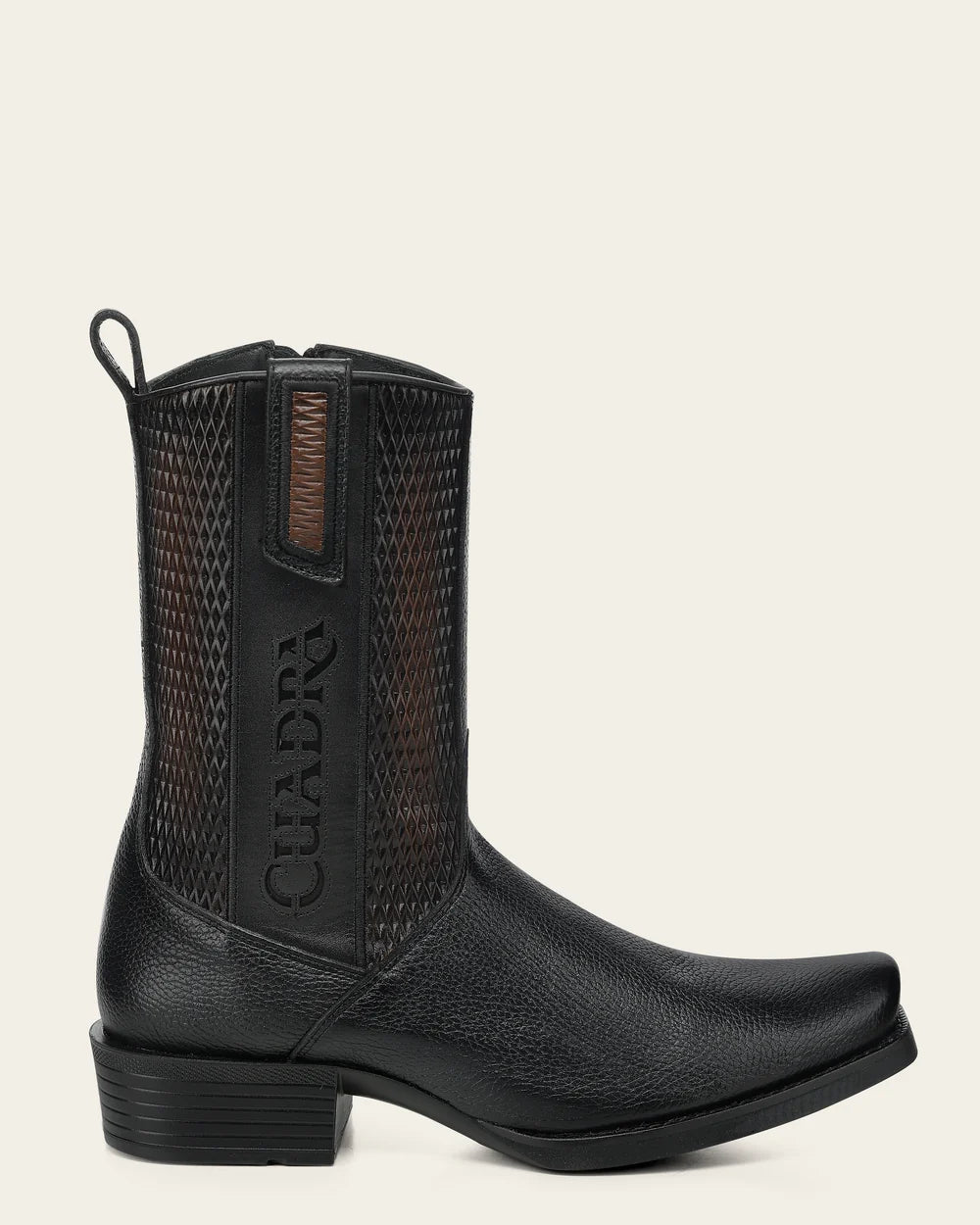 Cuadra Urban Boot In Genuine Italian Deer Black And Bovine Leather