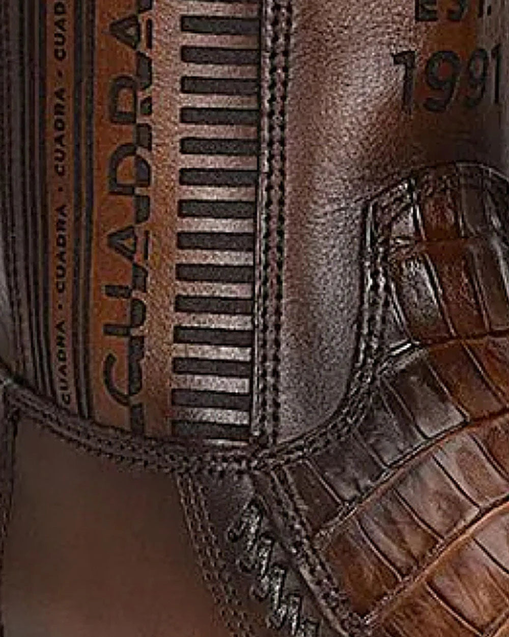 CUADRA Engraved Brown Fuscus Western Boots