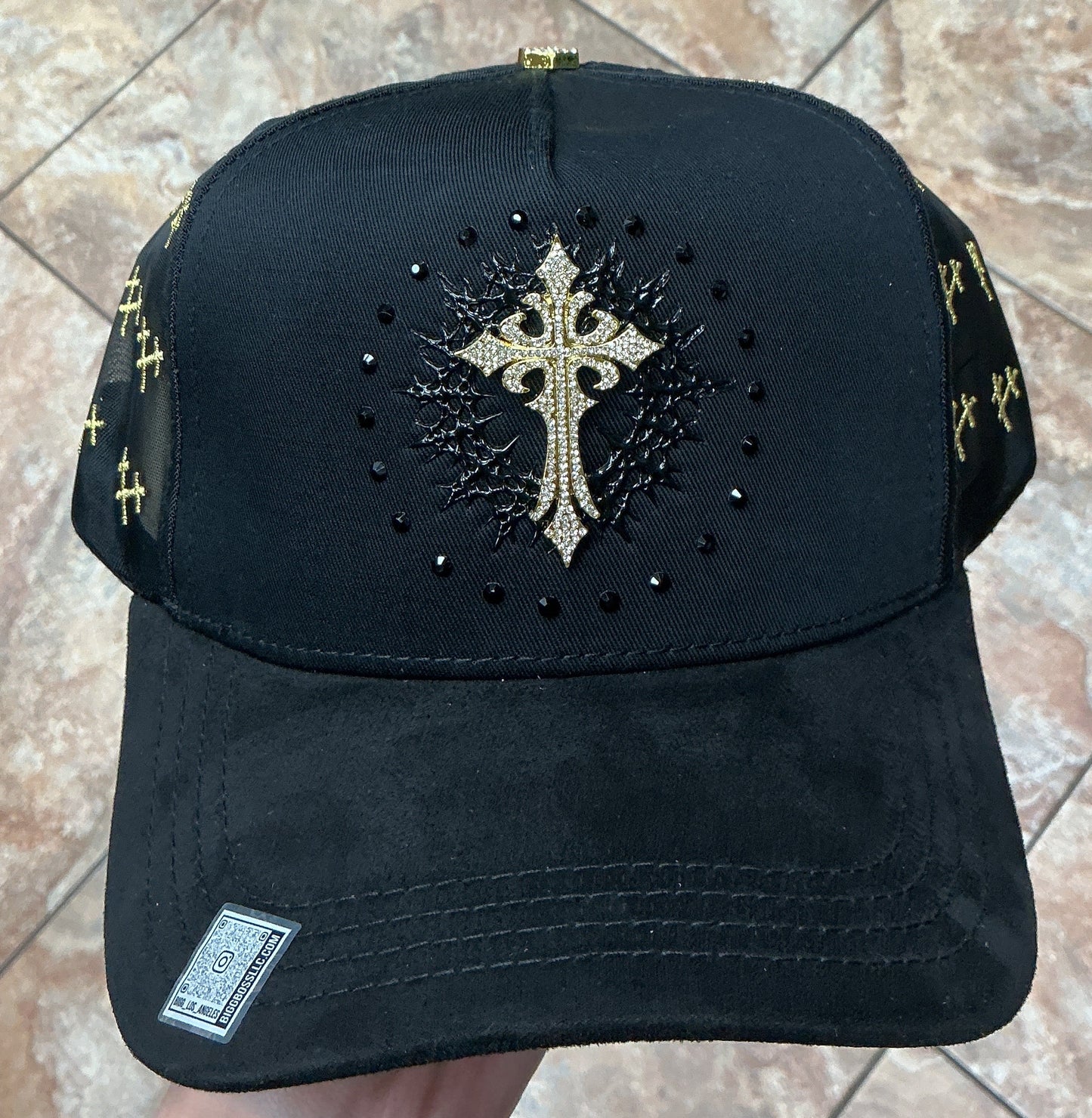 Big Boss Hat Cross Rhinestone