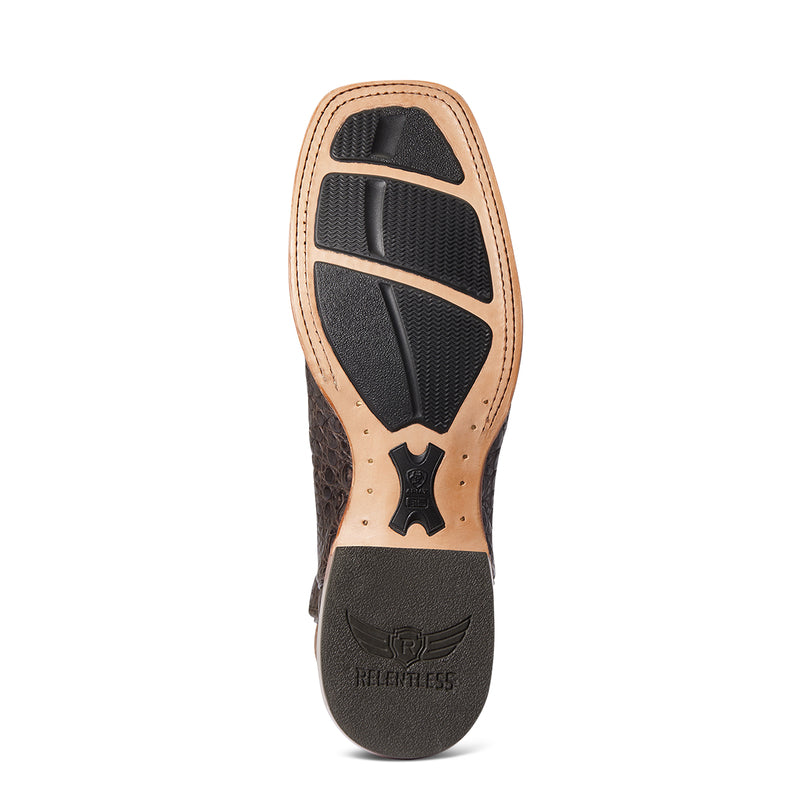 Ariat® Relentless Denton Choco Caiman Belly Western Boot