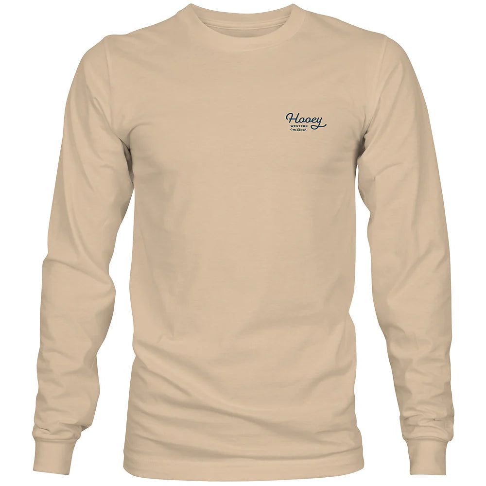 Hooey "Charbray" Long Sleeve T-shirt Tan w/Navy & White Logo