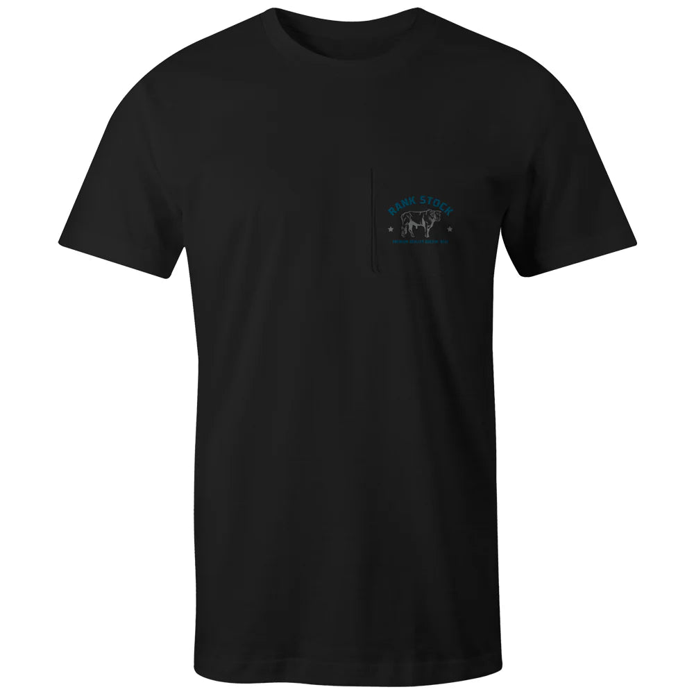 Hooey "Charbray" Black w/Grey/Blue Rank Stock Logo T-shirt