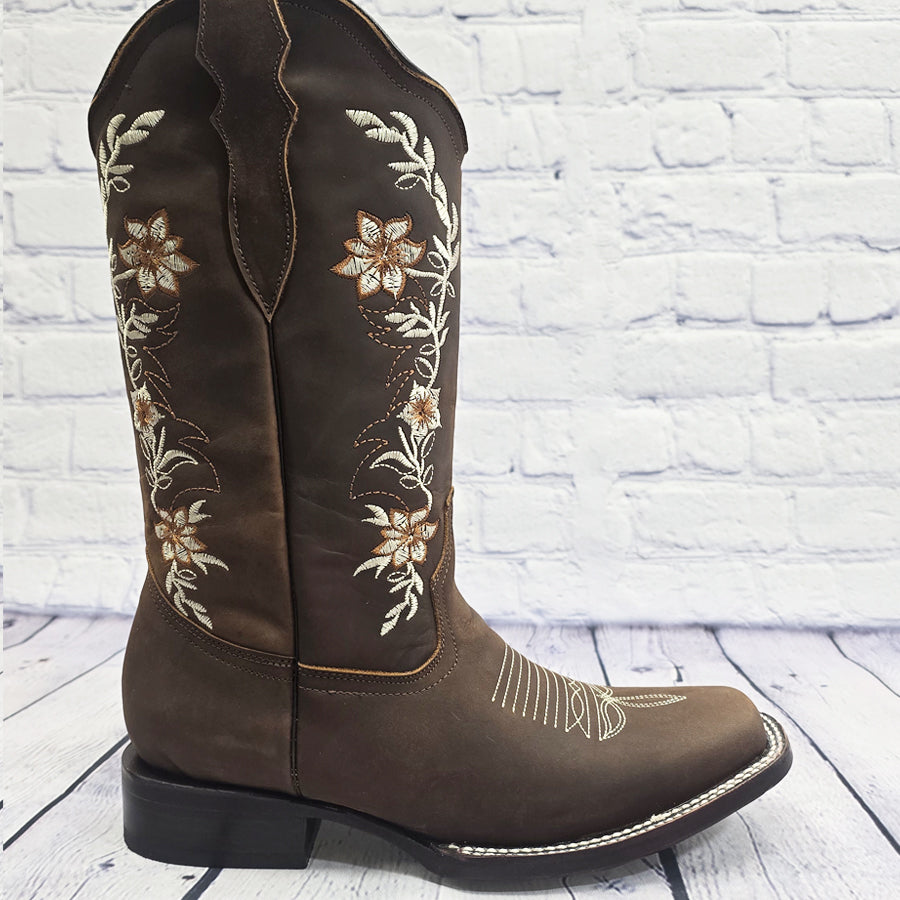 Woman’s Boot La Sierra Flower Zip Cafe