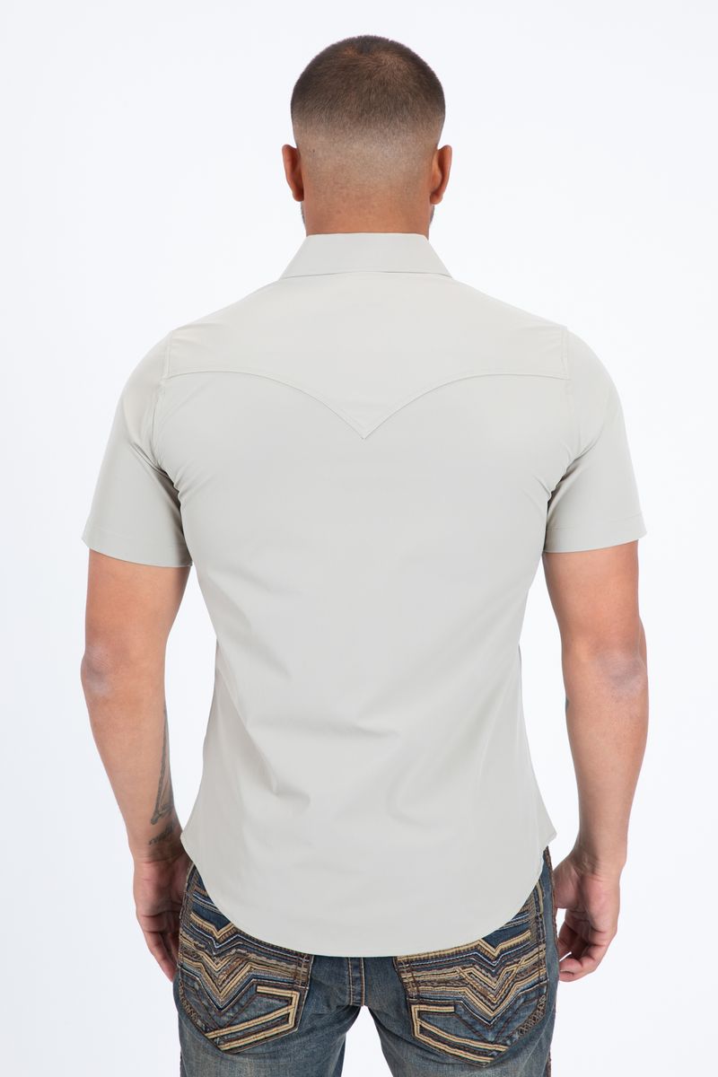 Platini "PERFORMANCE" Western Short Sleeve Shirt Beige