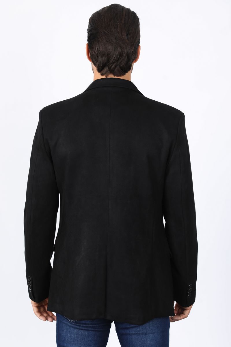 Platini Mens Solid Suede Blazer