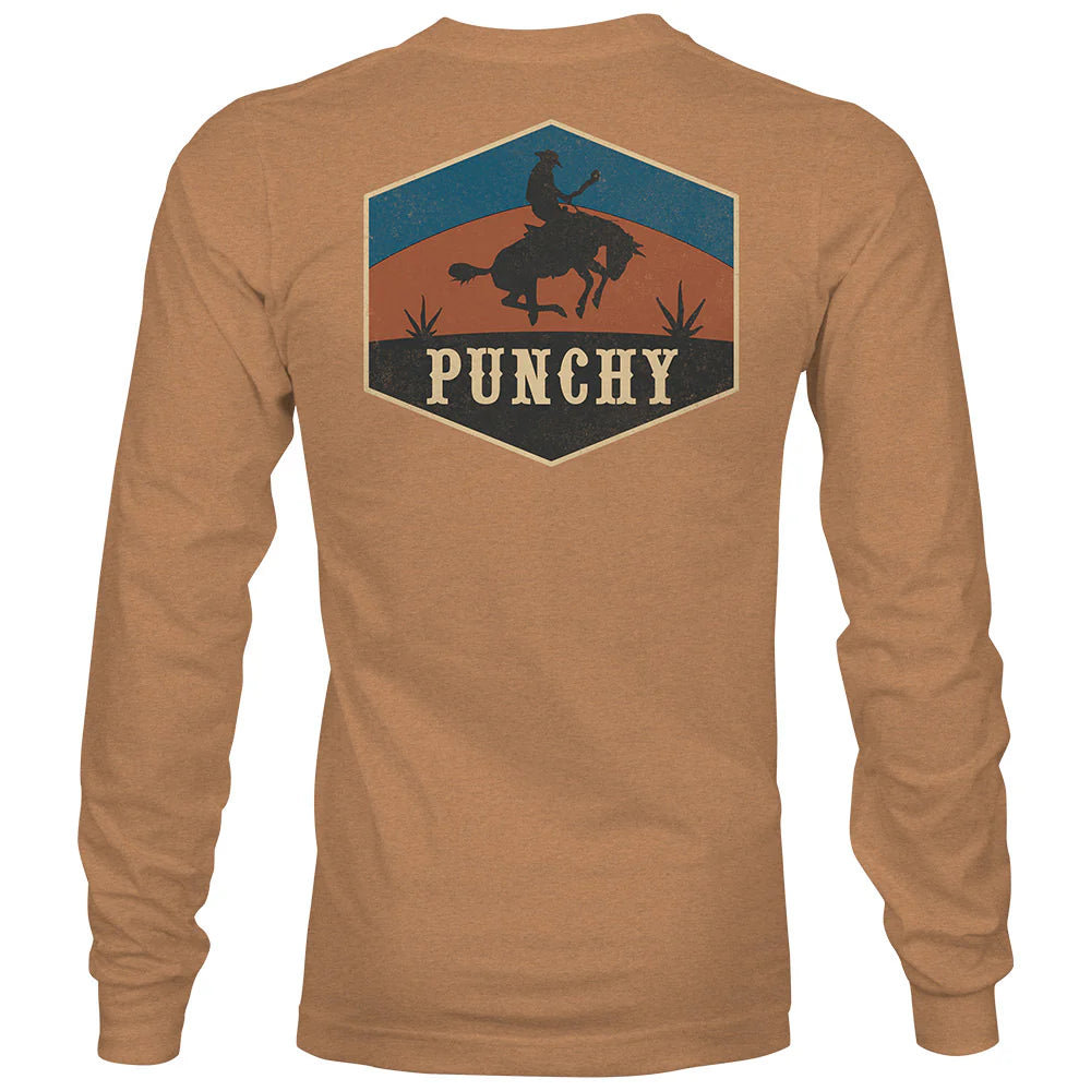 Hooey Ranchero" Long Sleeve T-shirt Sienna Heather w/Orange & Blue Logo