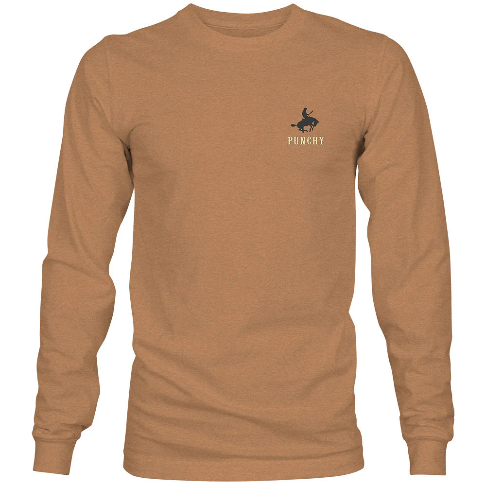 Hooey Ranchero" Long Sleeve T-shirt Sienna Heather w/Orange & Blue Logo