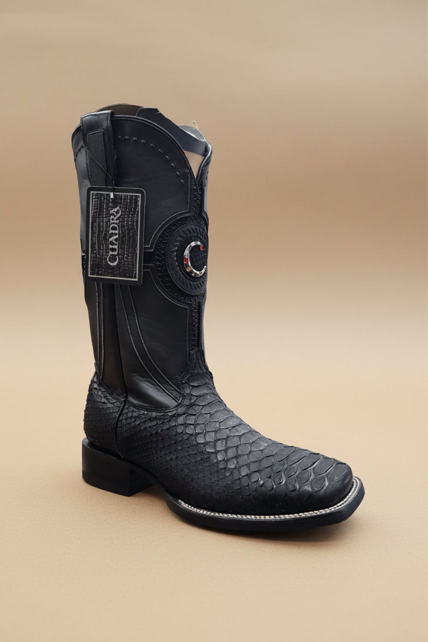 Cuadra Python Matte Black Boot