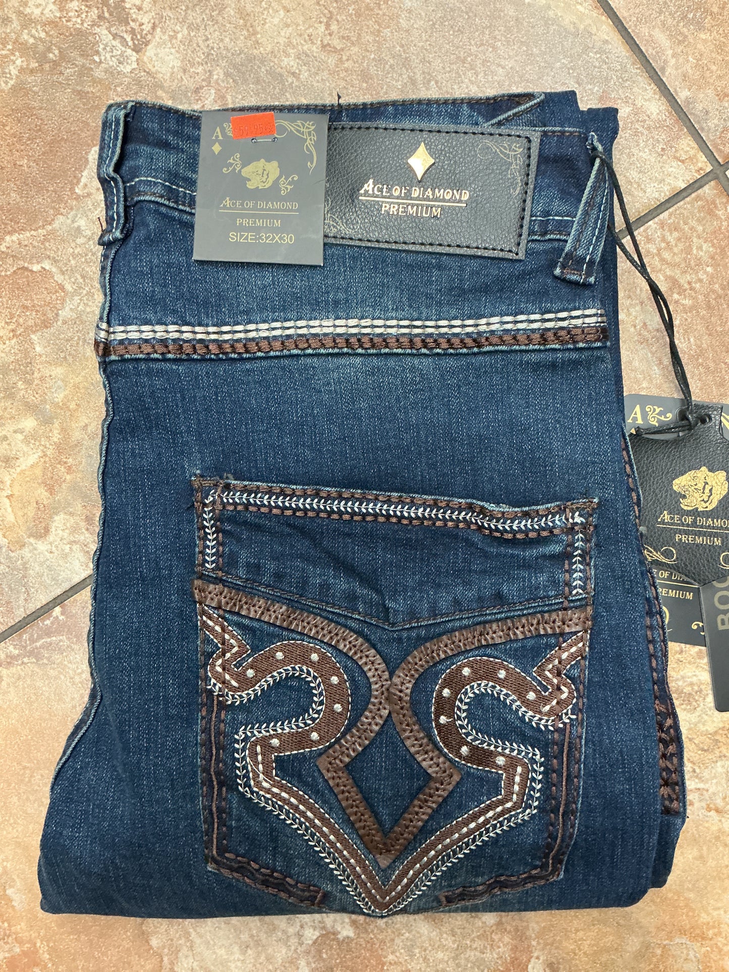 Ace of Diamond brown stitch jeans