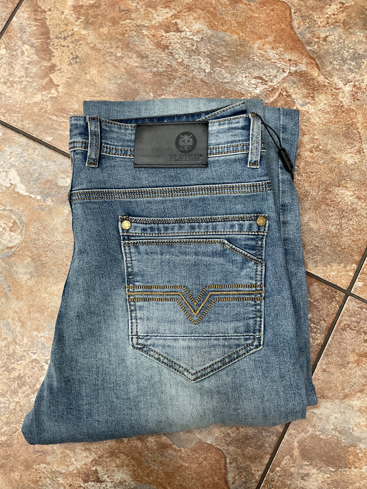 Platini light stitch bootcut jeans