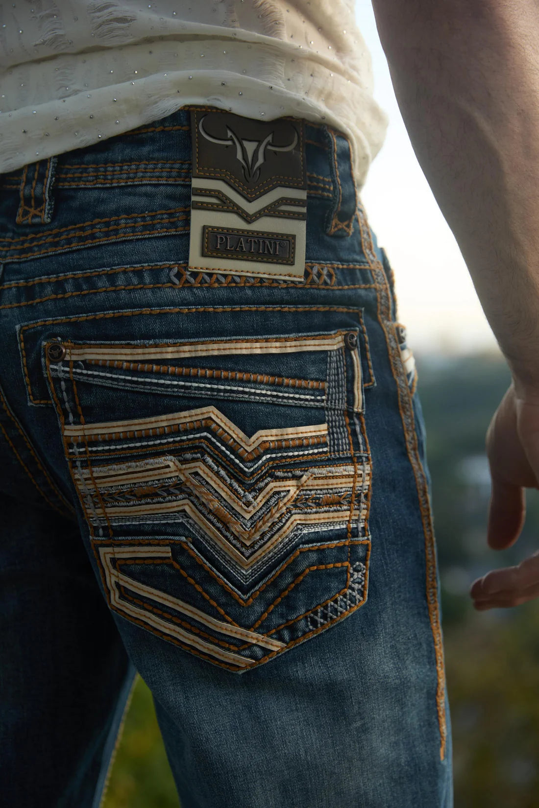 Platini yellow stitching Jean