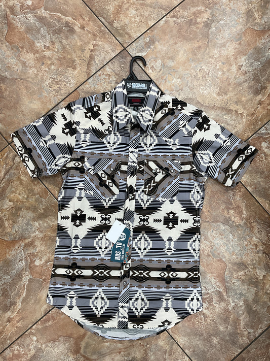 Rock&Roll short sleeve Aztec print blue