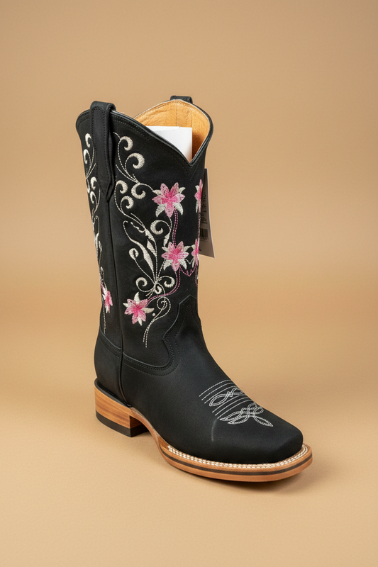 Woman’s Boot La Sierra Flower Black