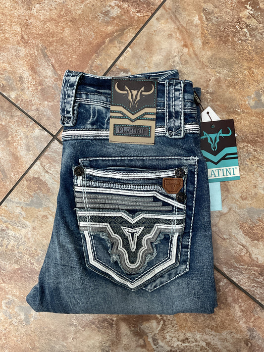 Platini heavy stitch bootcut jeans