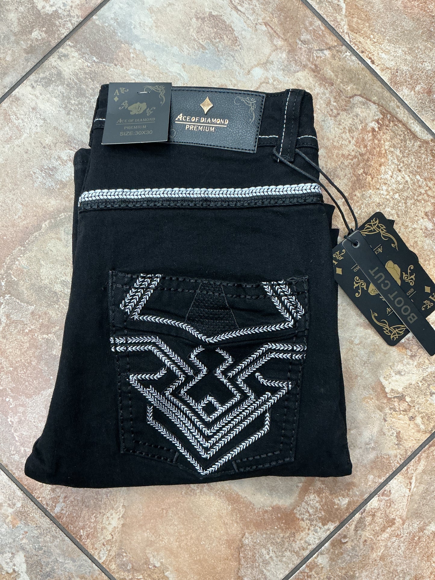 Ace of Diamond black white stitching