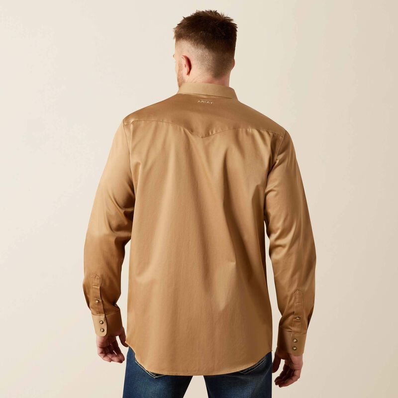 Ariat Solid Twill Fitted Shirt Khaki