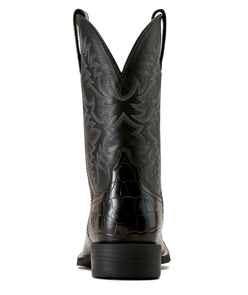 Ariat MNS Sport Latigo Wide Square Toe Cowboy Boot (Black)