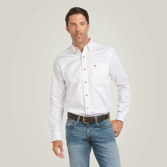Ariat Solid Twill Fitted Shirt White