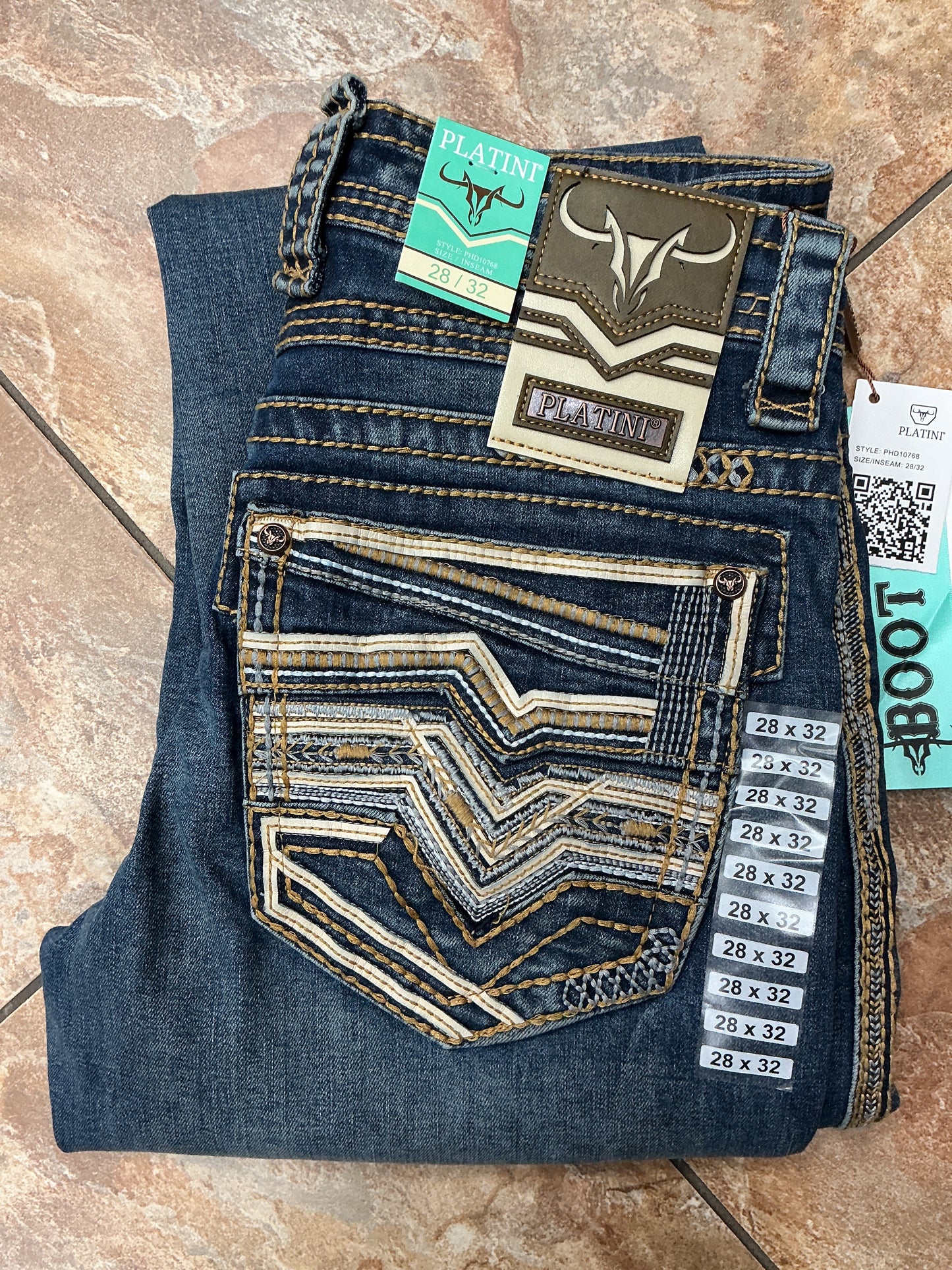 Platini yellow stitching Jean