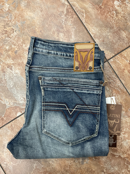 Platini light stitch bootcut jeans