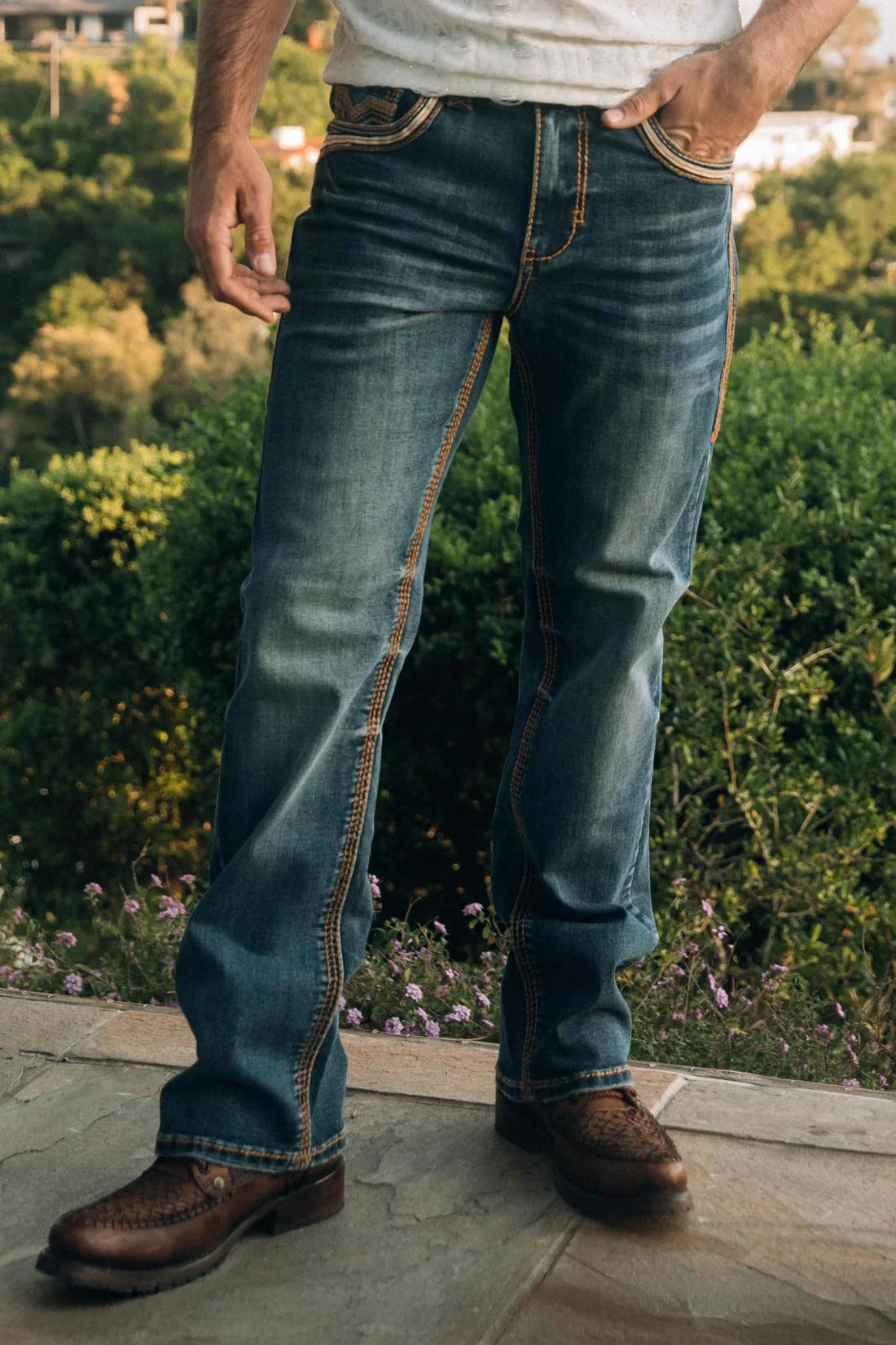 Platini yellow stitching Jean