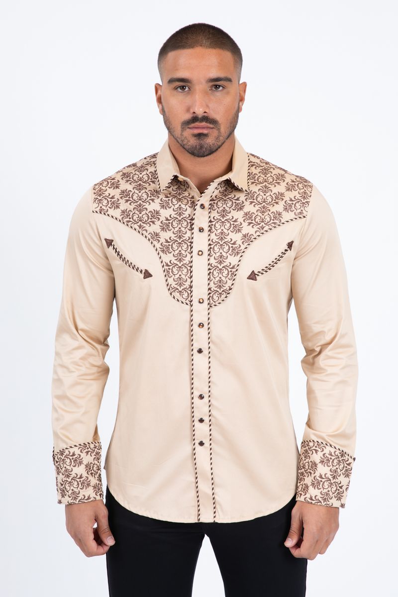 Platini Embroidery Modern Fit Vaquero Shirt