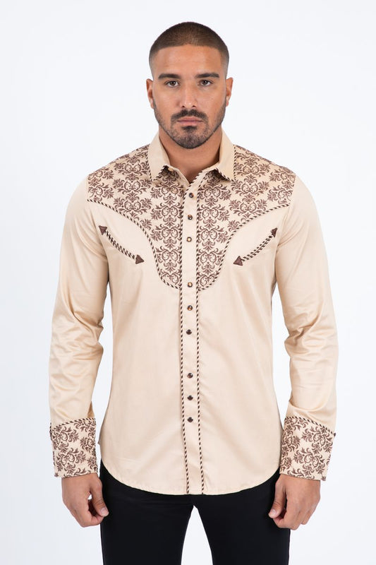 Platini Embroidery Modern Fit Vaquero Shirt