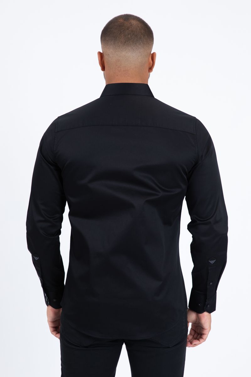 Platini Satin Cotton/Spandex Long Sleeve Shirt