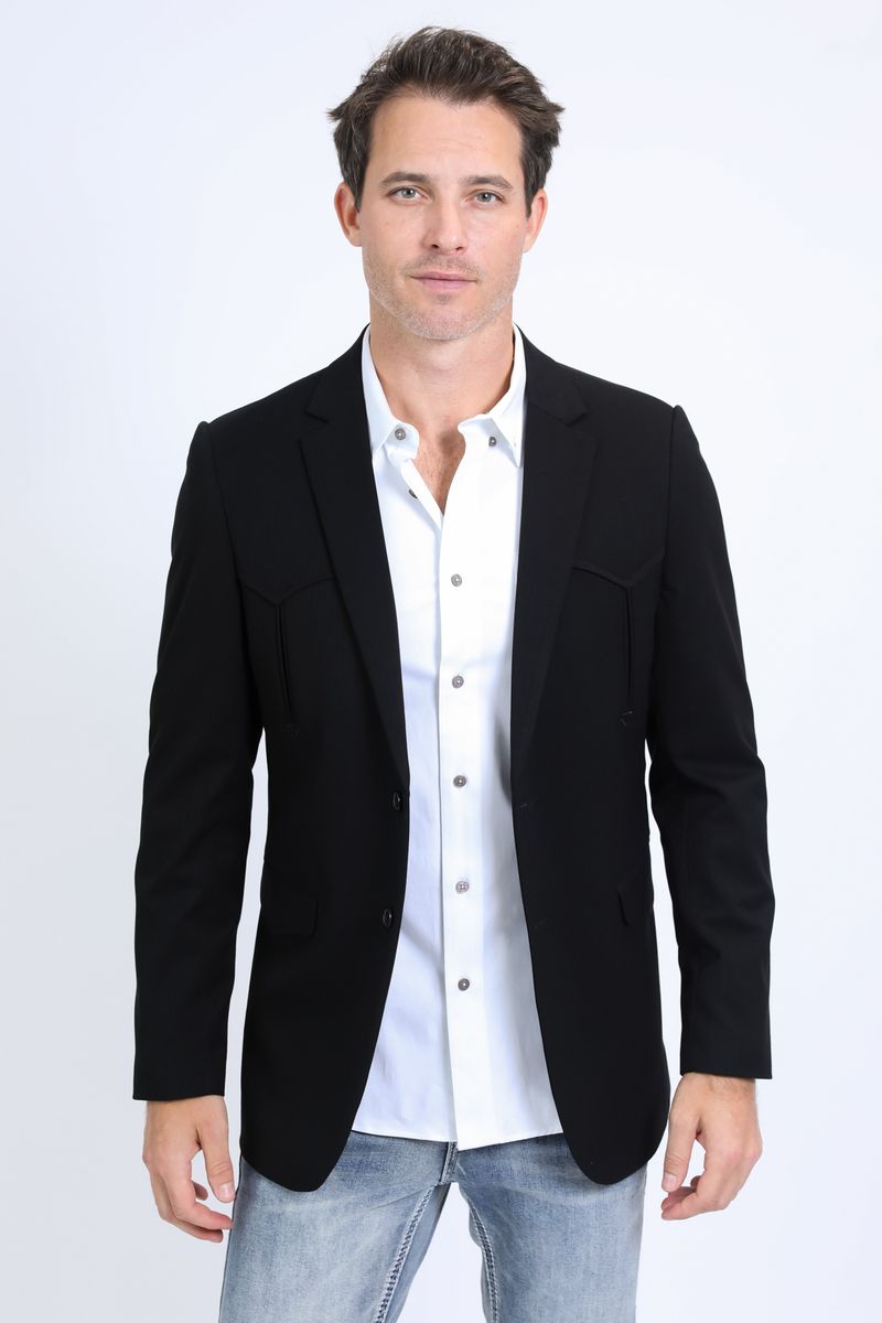Men's Western Black Blazer