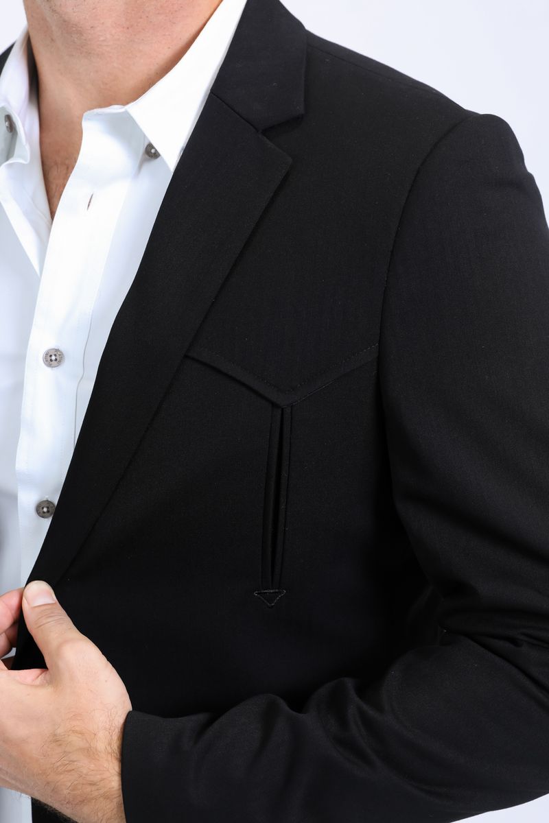 Men's Western Black Blazer