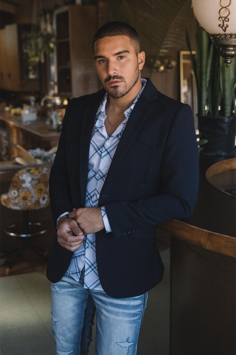 Men's Western Blue Blazer