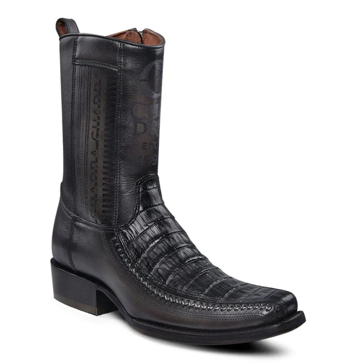 Cuadra Engraved Black Fuscus Western Boots