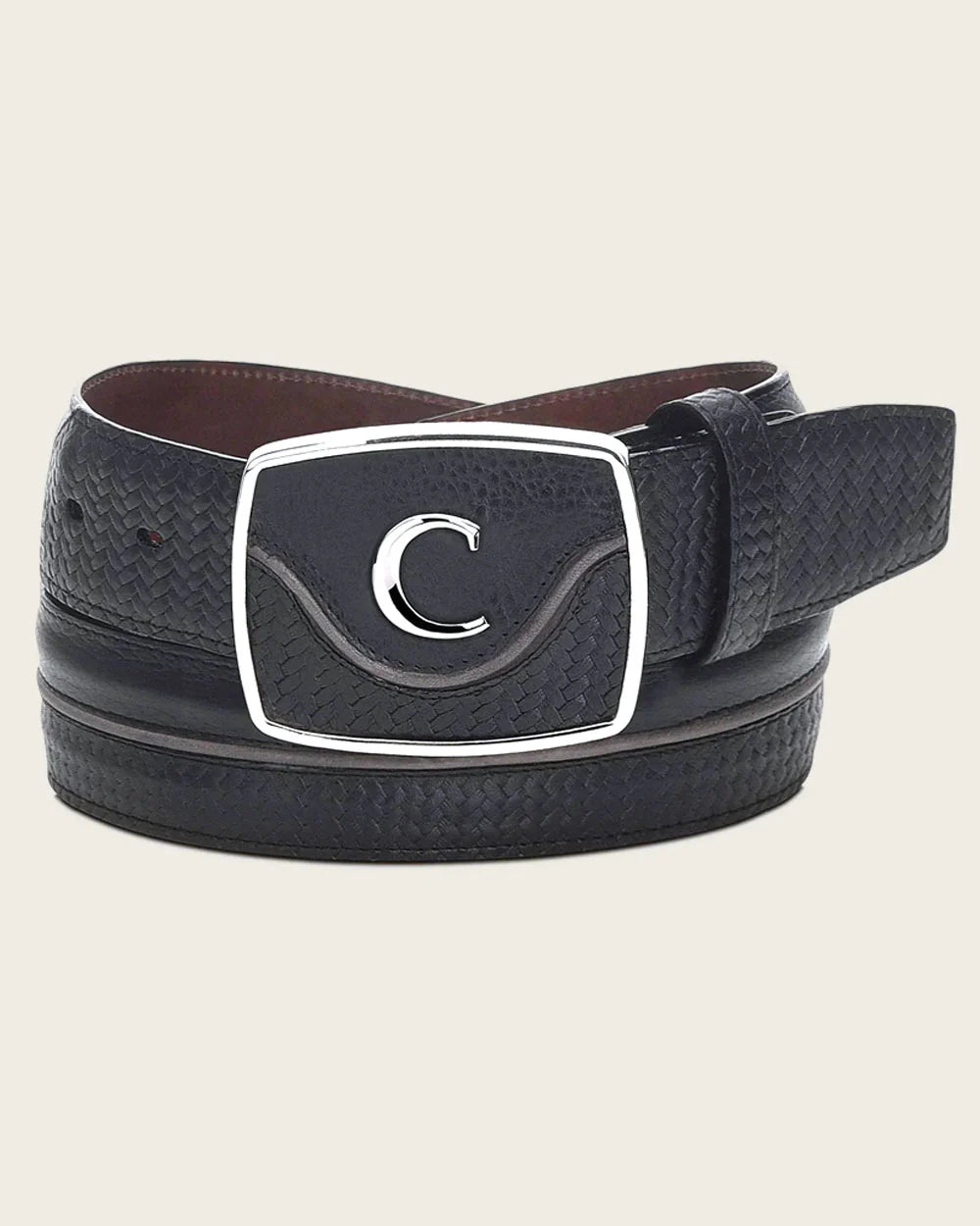 Cuadra Men's Western Belt in Black Bovine Genuine Leather