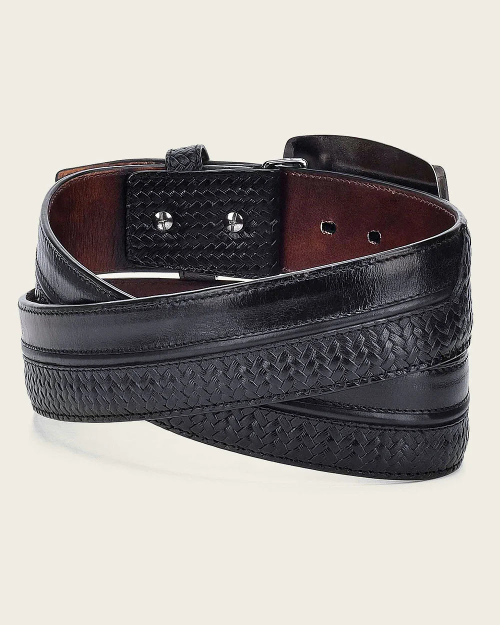 Cuadra Men's Western Belt in Black Bovine Genuine Leather