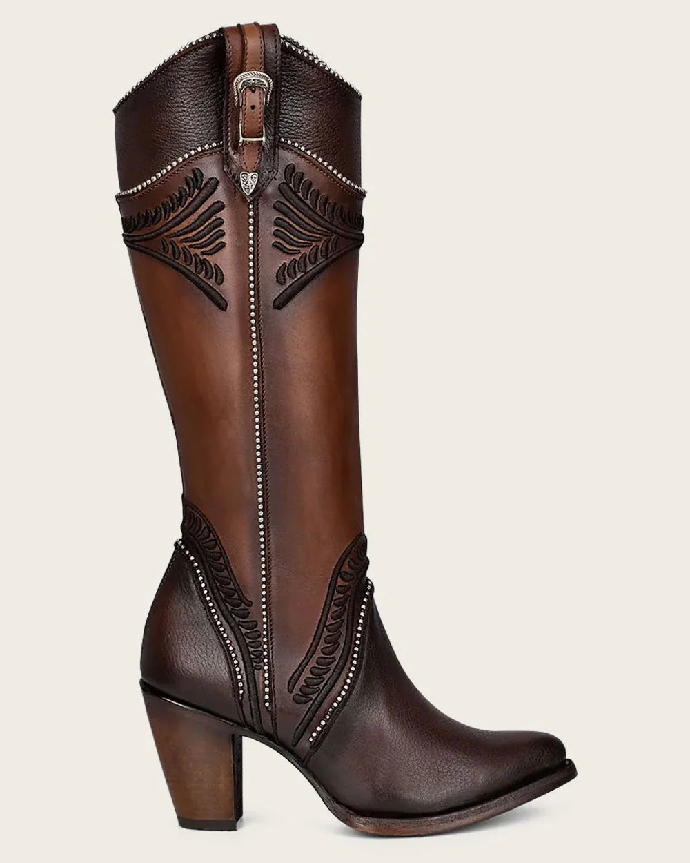 Cuadra Elegant Honey Embroidered Knee-High Boot for Women