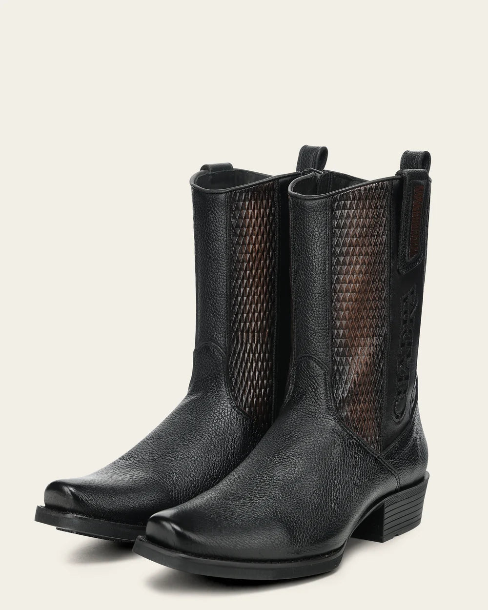 Cuadra Urban Boot In Genuine Italian Deer Black And Bovine Leather