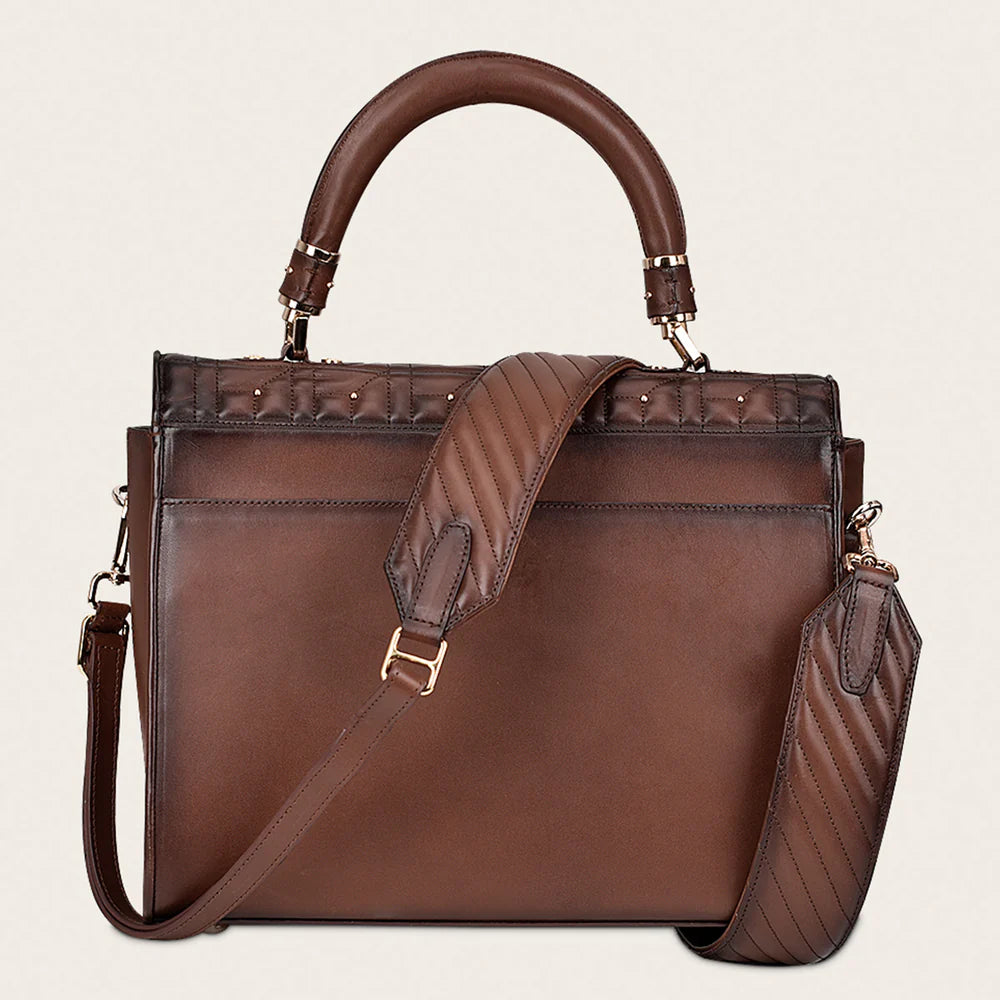Cuadra Honey brown top handle handbag