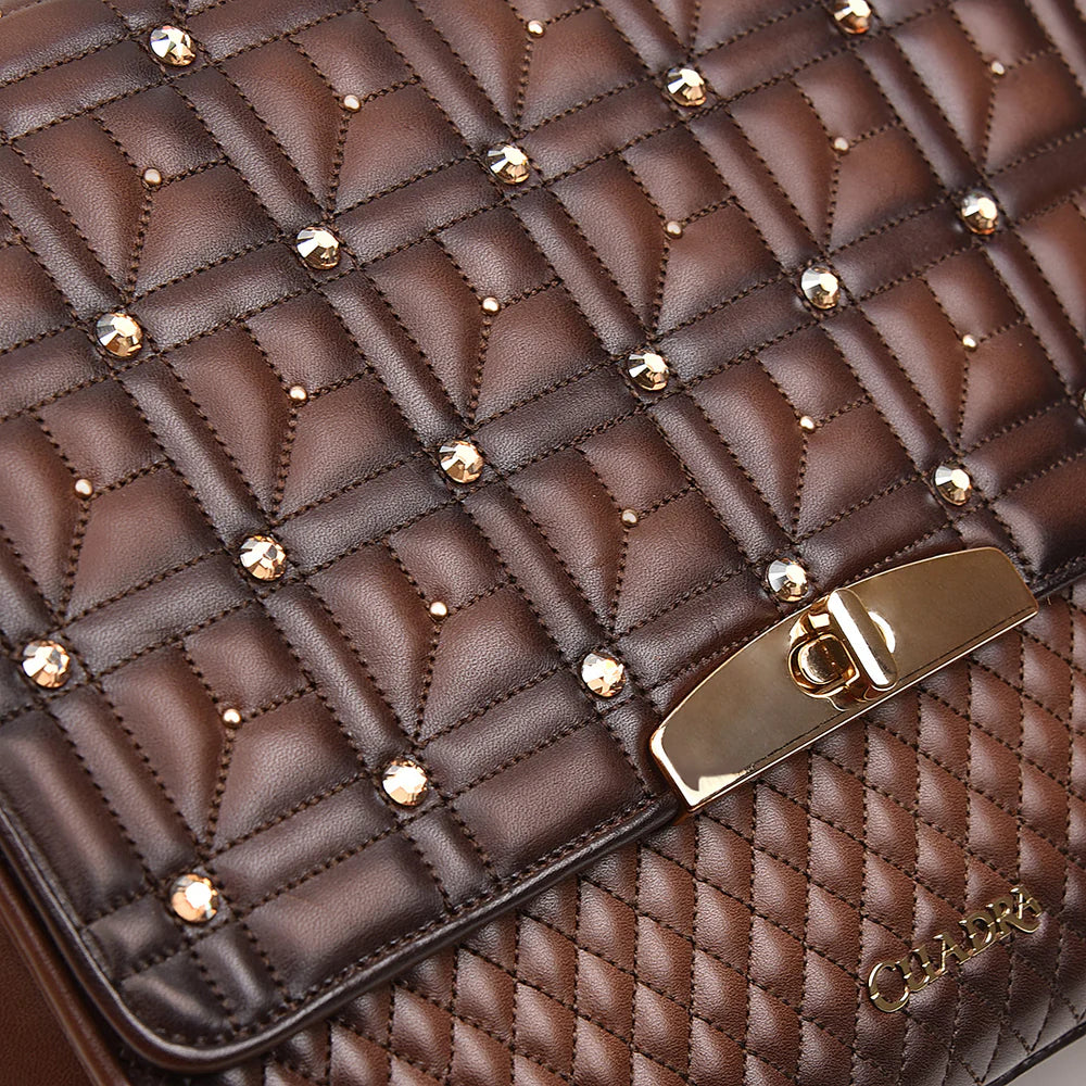 Cuadra Honey brown top handle handbag