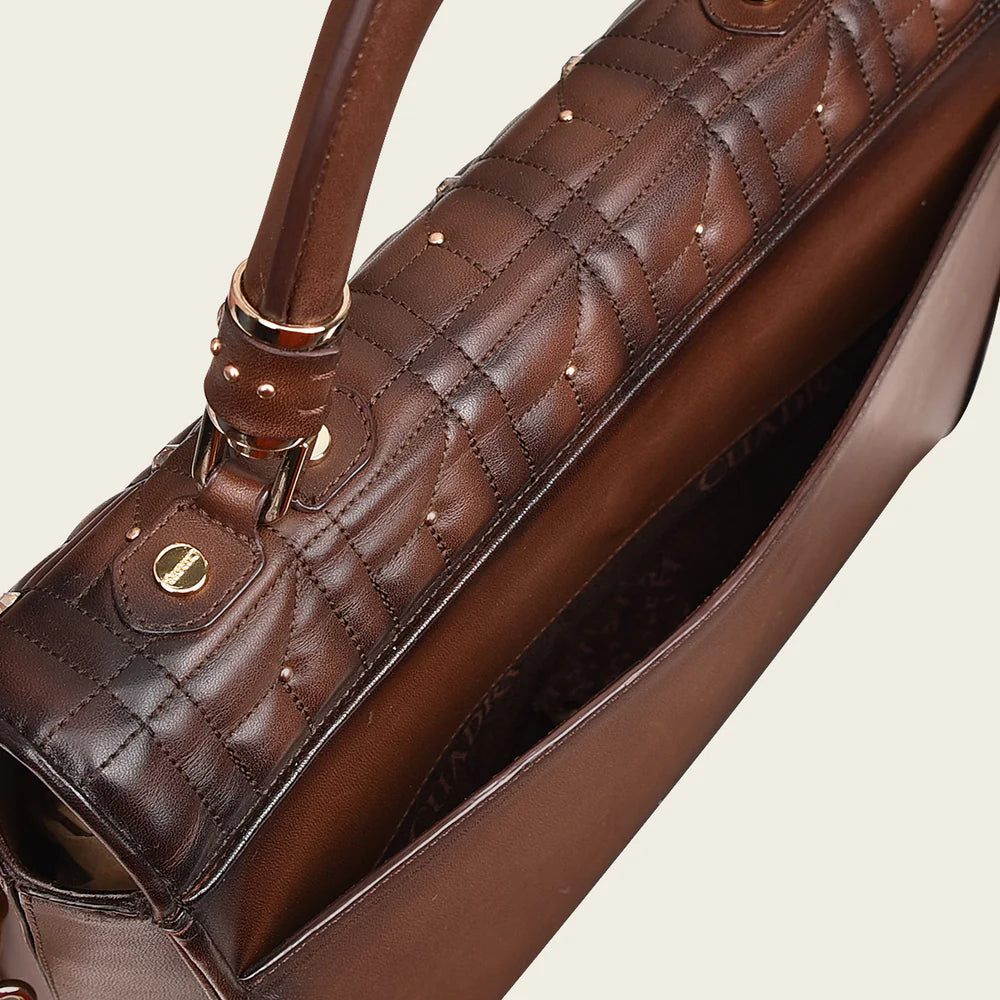 Cuadra Honey brown top handle handbag